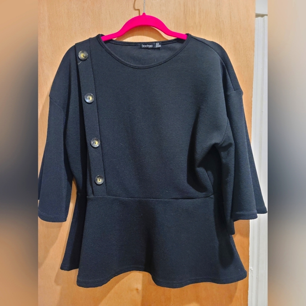 Black Peplum Shirt